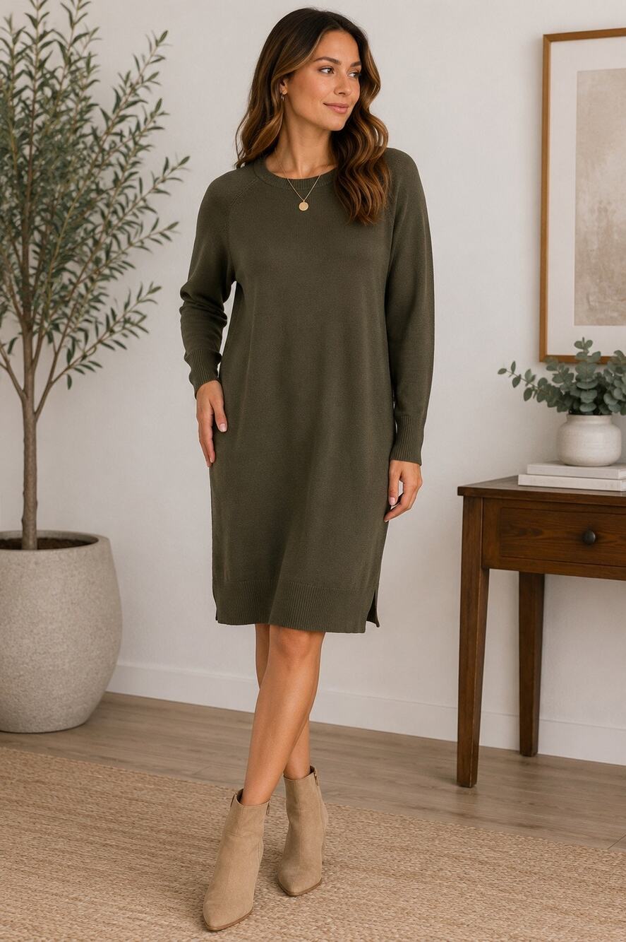 Vero Moda Olive EcoVero Sweater Dress NWT Small